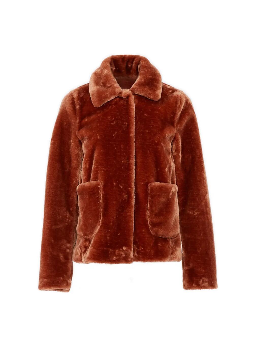 Rebecca Taylor Faux Fur Plush Jacket Brown